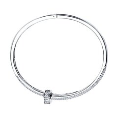 Браслет жесткий ГВОЗДЬ из серебра 925 пробы в обсыпке style by CARTIER