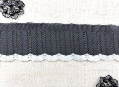 Подвязы трикотажные, ш. 6,5 см, L 145 см, серый с белым