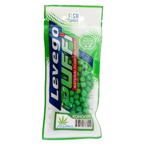 Воздушное тесто Levego Puffi КОНОПЛЯ 15гр, цвет Fluo UV зелёный, размер mini (4-6мм) заказ от 5 шт.