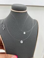 CVD бриллиант 0,5/1ct карат на леске невидимке с замками из белого золота 750 пробы