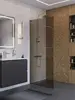 BelBagno UNO-L-1-TB-90-BR-Cr Душевая перегородка универсальная с односторонним входом, стекло бронза, профиль хром, 900x2000 мм