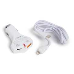 Автомобильное зарядное устройство LDNIO C60P PD+QC3.0 Lightning Белый