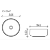 Ceramica Nova Element CN5047 Умывальник чаша накладная круглая, 35.5x35.5, цвет: белый