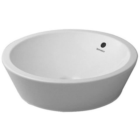 Duravit 447530000 Раковина накладная круглая 530мм, без отв под смеситель, с переливом, цвет белый