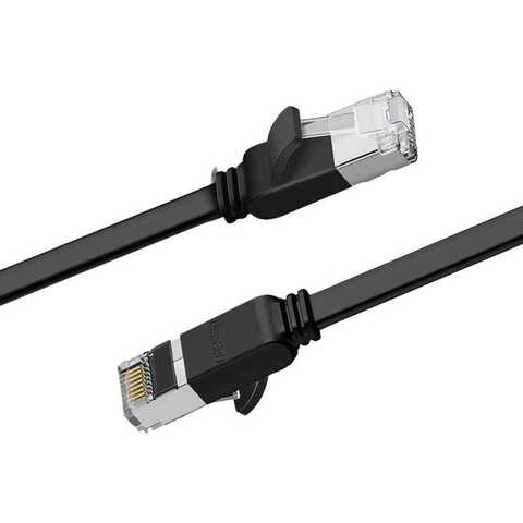 Кабель UGREEN NW101 (50185) Cat 6 U/UTP Pure Copper Ethernet Flat Cable 2м черный