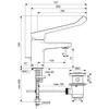 Ideal Standard Ceraplan BD218AA Смеситель для умывальника с удлиненной медицинской рукояткой, хром