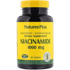 Nature's Plus, Ниацинамид, 1000 мг, 90 таблеток