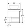 Geberit Citterio 500.561.JI.1 Тумба для раковины 118.4x54.3x50.4см, бежевый / глянцевое стекло, светлый дуб / меламин, структура дерева