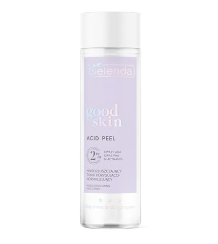 GOOD SKIN ACID PEEL Микроотшелушивающий корректирующий и нормализующий тоник с AHA + PHA кислотами и ниацинамидом, 200 мл