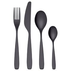 Набор столовых приборов на 6 персон IKEA TILLAGD (ТИЛЛАГД), Черный, Нержавеющая сталь, 24 шт