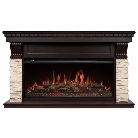 Портал Firelight Michigan 42/40/36 камень молочный шпон темный дуб
