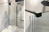 Aquatek AQ.WI.140.2BL AQ.WI.140.2BL Душевая перегородка Walk in с держателем 1400x2000 профиль черный, стекло прозрачное рифленое 8мм