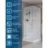 BelBagno UNO-CAB-A-1-90-C-Cr-Bi-TOP-L Душевая кабина с задними стенками, смесителем, верхним и ручным душем, акриловым поддоном и крышей, левосторонняя
