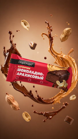 Шоколадный батончик с арахисом без сахара 10 шт по 38 г