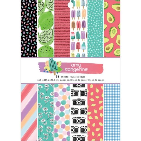 Набор односторонней бумаги 15х20см -Amy Tan Stay Sweet от American Crafts - 36 л
