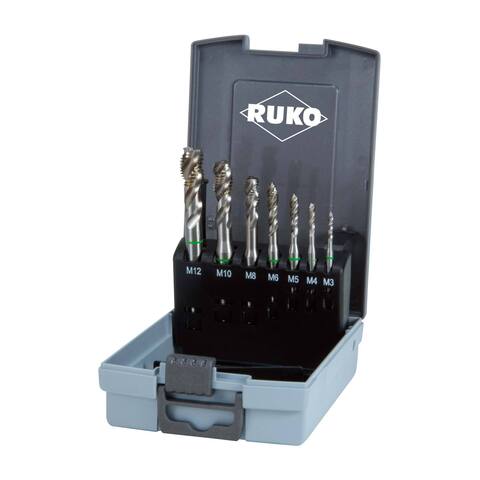 Набор метчиков машинных M3 -M12 HSSE DIN371/376 (Винт., C/2,5P, R35) 7пр Ruko 245062RO