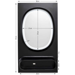 Зеркало настенное  KARE x Karim Rashid Aero LED Black 80x141 см