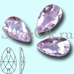 Стразы пришивные стеклянные Drop Light Violet, Капля Лайт Виолет светло-фиолетовый