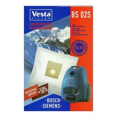 Мешок для пылесоса Vesta filter, BS 02 S, синтетический, 4 шт, + 2 фильтра