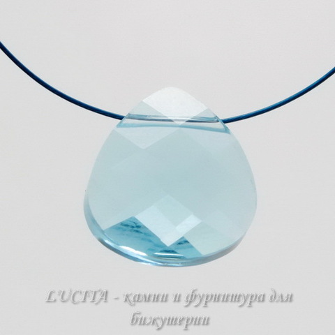 6012 Подвеска Сваровски Flat Briolette Aquamarine (15,4x14 мм) ()