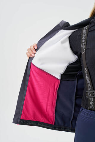 Женский тренировочный лыжный костюм Nordski Advance white-pink-blueberry