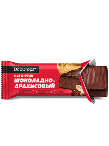 Шоколадный батончик с арахисом без сахара 10 шт по 38 г