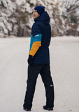 Удлиненный прогулочный зимний костюм Nordski Casual Dark Navy/Blue Premium мужской с лямками