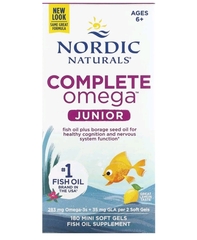 Nordic Naturals, Complete Omega, для детей от 6 до 12 лет, со вкусом лимона, 283 мг, 90 мини-капсул