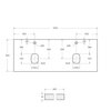 BelBagno EK-120-2-BL Столешница под раковину и с двумя отверстиями под смеситель, 120.4x46.2, цвет: белый