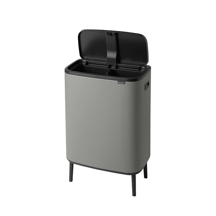 Мусорный бак Touch Bin Bo Hi (2 х 30 л), Минерально-серый, арт. 130663 - фото 4