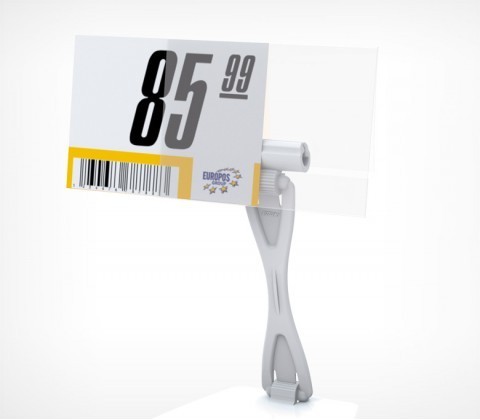 Ценникодержатель DELI-PRICER 80х60,  из ПВХ плоский, горизонтальный