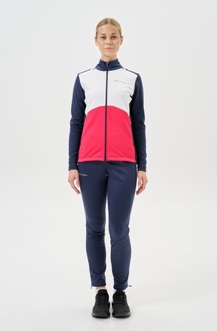 Женский тренировочный лыжный костюм Nordski Advance white-pink-blueberry
