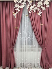 Комплект штор BlessLight Портьеры Канвас 260х100 1 шт. Брусничный
