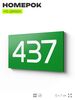 Номер на дверь 437, табличка на дверь для офиса, квартиры, кабинета, аудитории, склада, зеленая 120х70 мм, Айдентика Технолоджи
