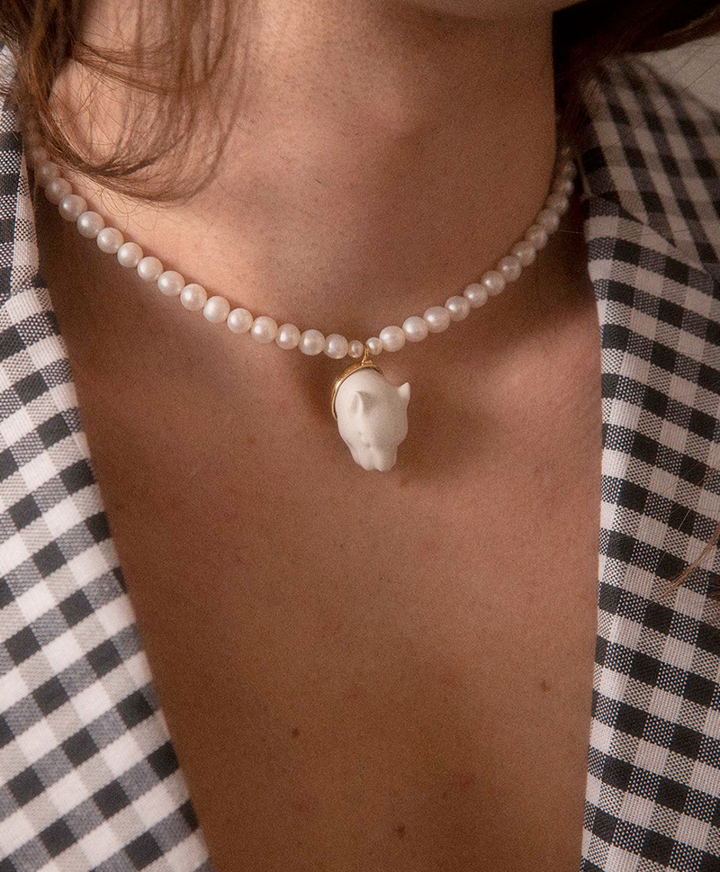 Подвеска PANTHER HEAD & PEARLS