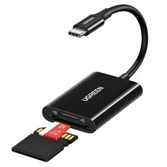 Кардридер многофункциональный UGREEN CM265 (35622) USB-C 3.1 to TF/SD 3.0 Multifunction Card Reader, черный