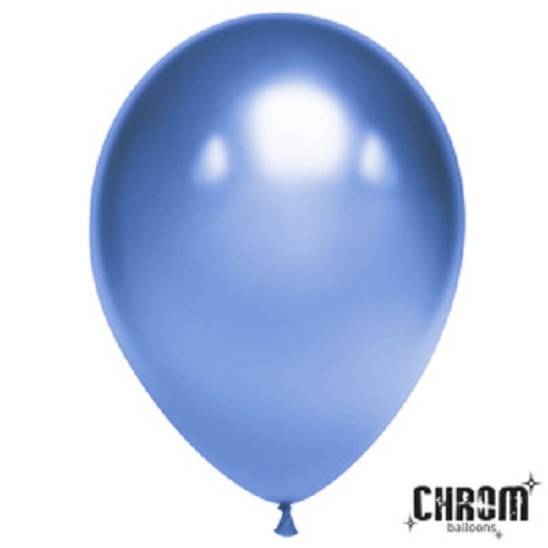 Шар К 12''/30 см, Хром, Синий, 25 шт.