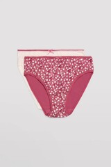 Трусы слипы 2 шт. в упаковке YSABEL MORA 19021 Midi_Светло-розовый + амарант