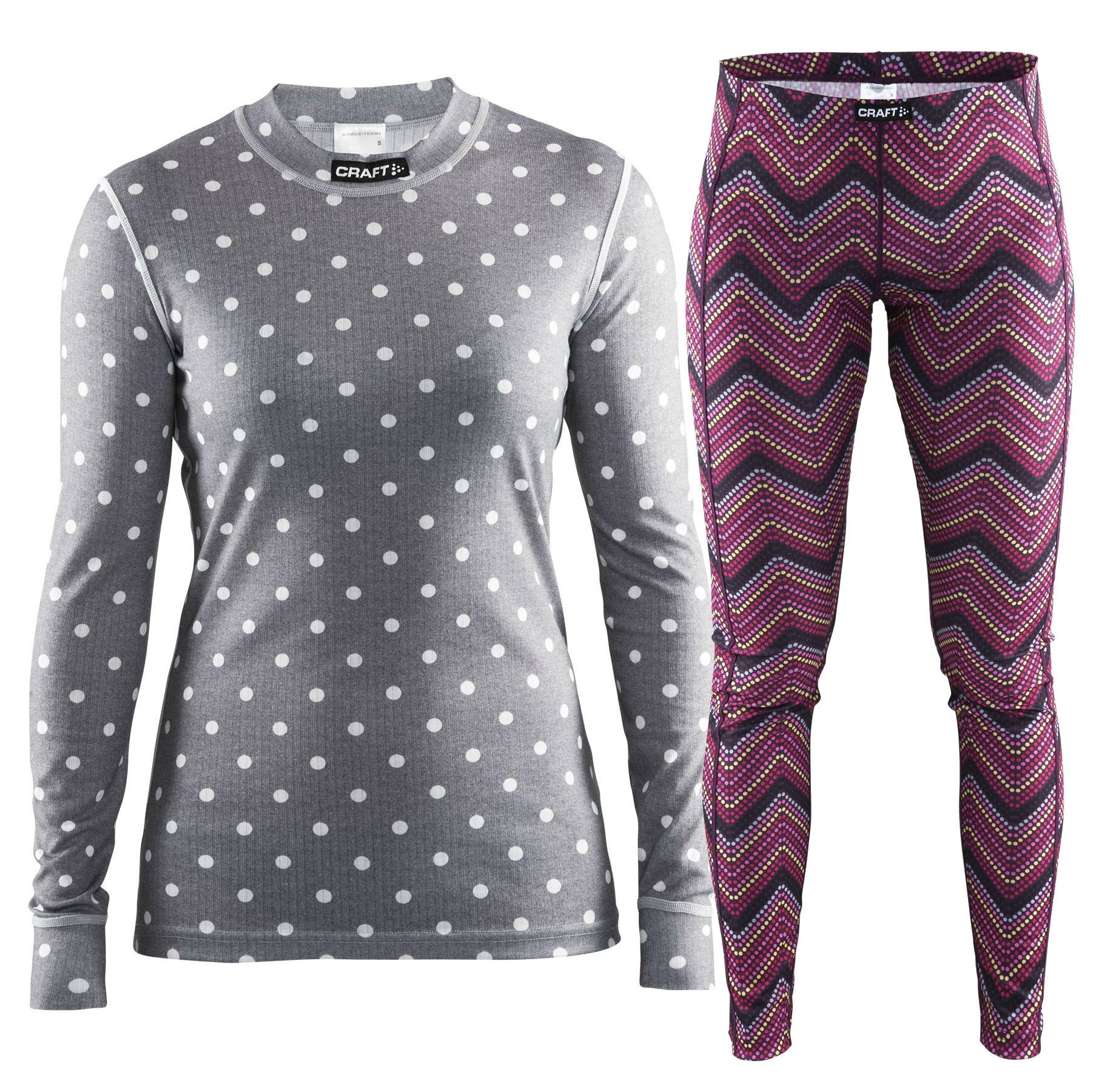 CRAFT MIX&MATCH женский комплект термобелья серый-розовый