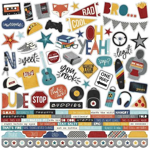 Стикеры 30х30 см. Bro & Co. Cardstock Stickers by Simple Stories
