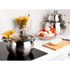 Кастрюля нерж, 1.9 л, с крыш, Daniks, Классика, SD-16, индукц