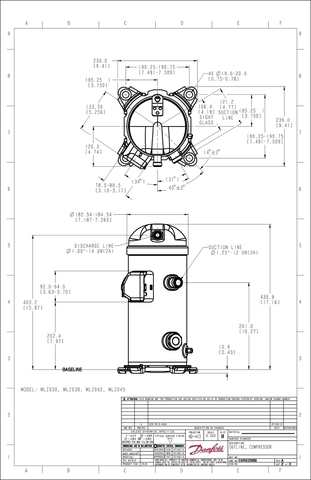 Компрессор спиральный Danfoss MLZ045T4LQ9A ( 121L8798 )