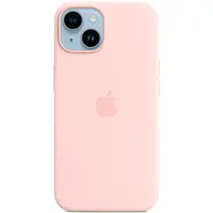 Силиконовый чехол с поддержкой MagSafe Apple Silicone Case для iPhone 14, Chalk Pink (Розовый мел)