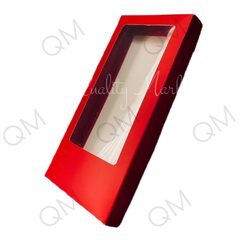 Коробка для шоколадной плитки 180*90*17 мм (красная), 50шт
