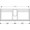 Geberit Xeno2 500.518.43.1 Тумба под раковину ,117.4x53x46.2см, Серый / Меламин, древесная структура