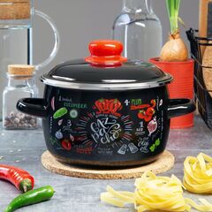 Кастрюля сталь, эмал, 2 л, с крыш, крышка сталь, Appetite, Gazpacho, 1RC161M, индукц