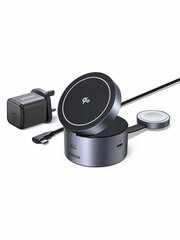 Беспроводное зарядное устройство UGREEN W712 (65148) 3-in-1 Magnetic Qi2 Wireless Charger 15W EU, серый космос