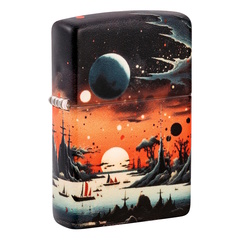 Фото Зажигалка ZIPPO Galactic Landscape Design с покрытием 540 Matte, латунь/сталь, разноцветная, матовая, 38x13x57 мм