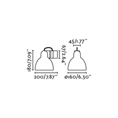 Черный бра Venice ш200 1X E27