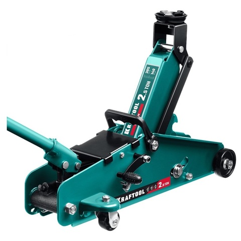 KRAFTOOL S-PIN, 2.5 т, 140 - 385 мм, подкатной домкрат с увеличенным подъемом и фиксатором (43457-2.5)